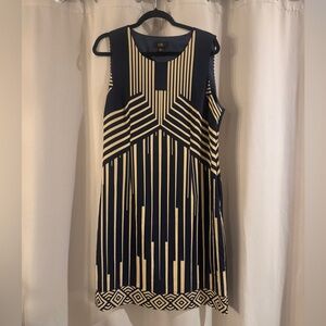 New York Black and Gold Striped Dress